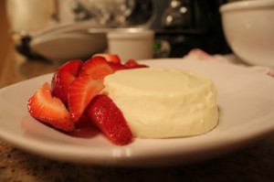 creme fraiche panna cotta with strawberries (sunday suppers at lucques)