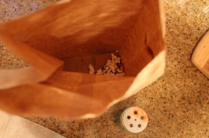 cooking popcorn in a paper bag