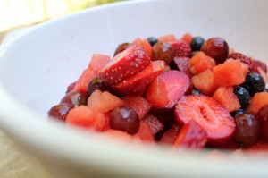 Rosewater Red Fruit Salad