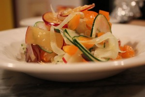 Stone Fruit Salad with Cucumber, Bell Pepper, Peaches and Plums