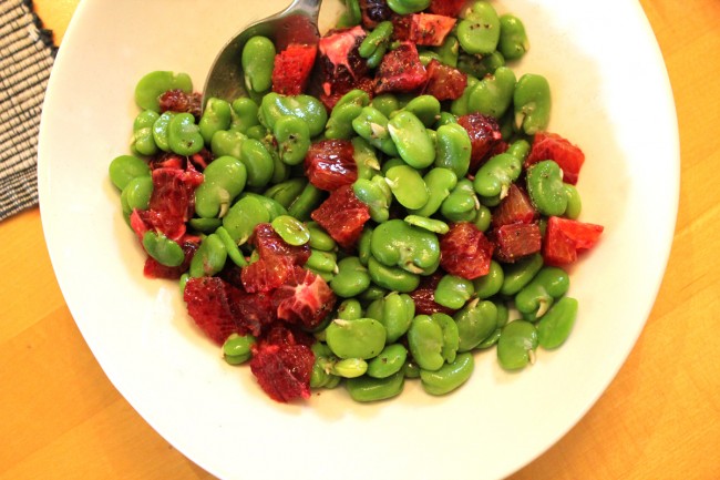 Fava Bean & Blood Orange Salad with Ricotta Salata